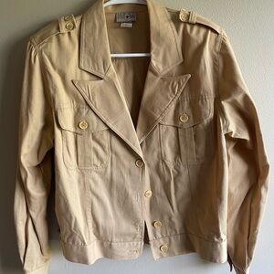French Navy Women’s Size 12 Beige Utility Jacket Style 4420287T Lot 2656